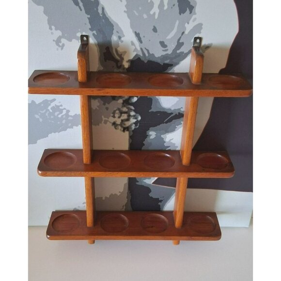 Danish Modern Twelve Jar Teak Spice Rack Holder by Digsmed RACK ONLY - Picture 1 of 16